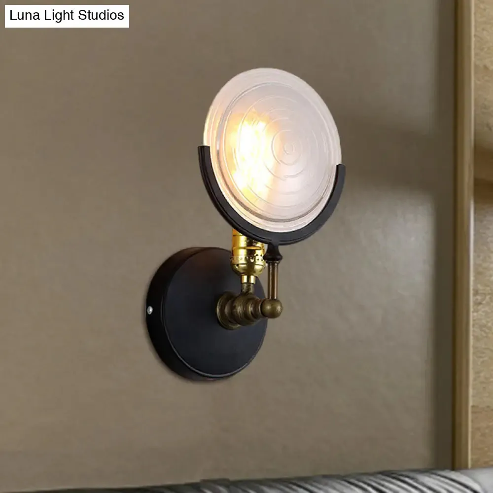 1-Light Wall Mount with Clear Glass Disk - Modern Wall Lighting for Kitchen