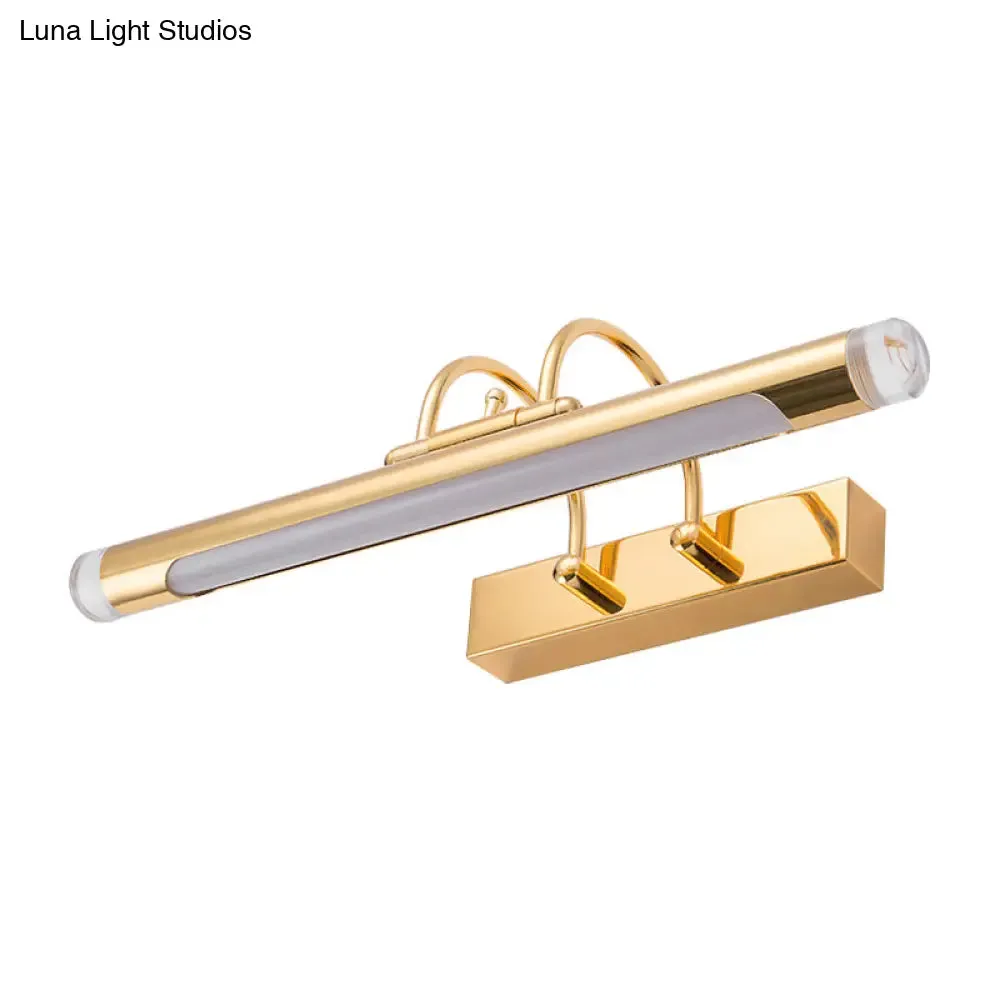 16"/21" Cylindrical Vanity Light in Metallic Gold - Modernism Style, LED, Warm/White Lighting