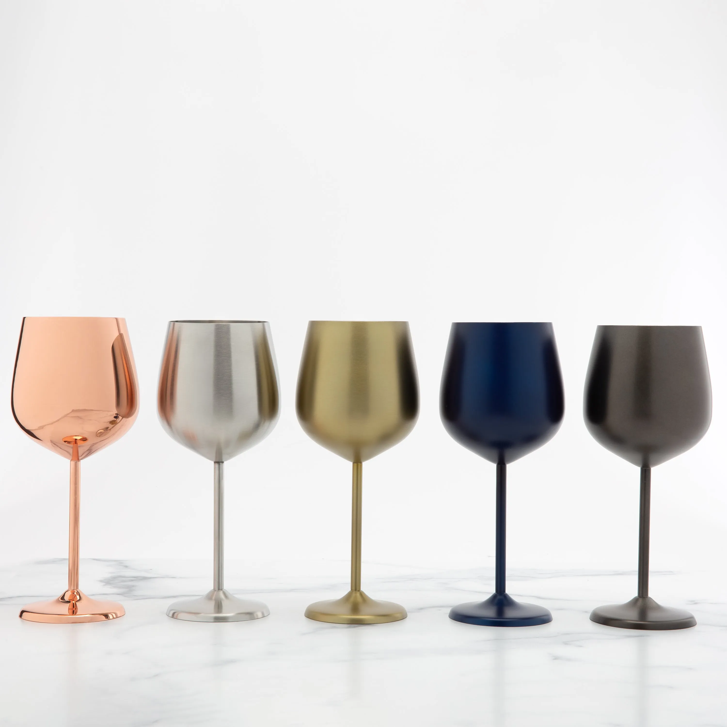 18 Oz Gold Stainless Wine Glasses, Set of 4