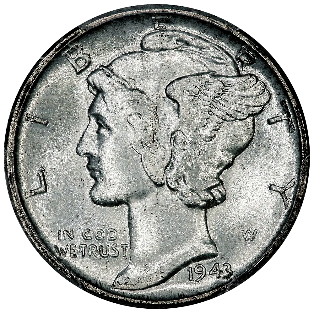 1943 Mercury Dime - PCGS MS 67