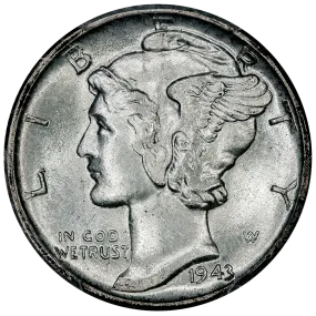 1943 Mercury Dime - PCGS MS 67