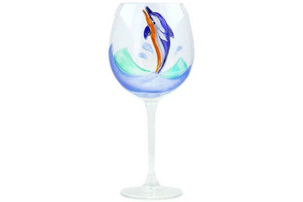 20 oz Wine Glass - Happy Dolphin