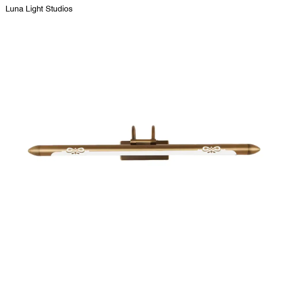 20.5"/25.5"/28" LED Bronze/Brass Vanity Light Fixture - Classic Metal Linear Sconce Lamp in White/Warm Light