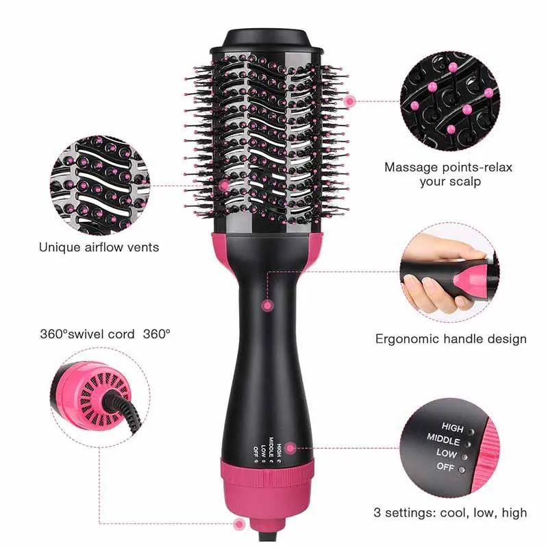 3 IN 1 ONE-STEP HAIR DRYER VOLUMIZER HOT HAIR BRUSH