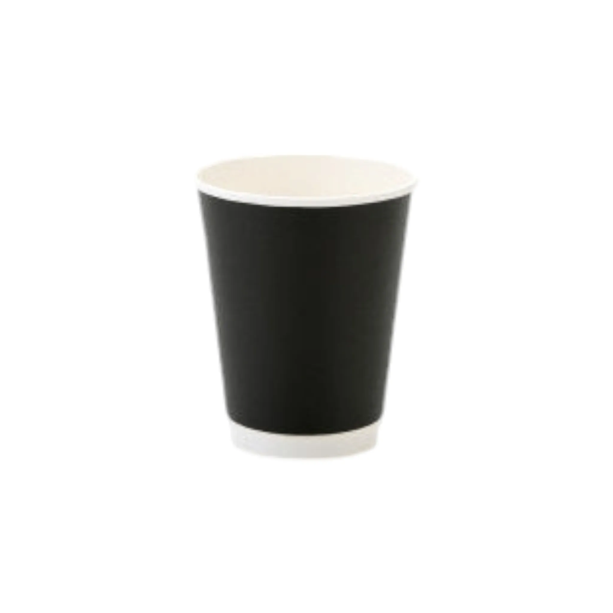 350ml Paper Coffee Cups Double Wall Black White Sip Lid 10pack