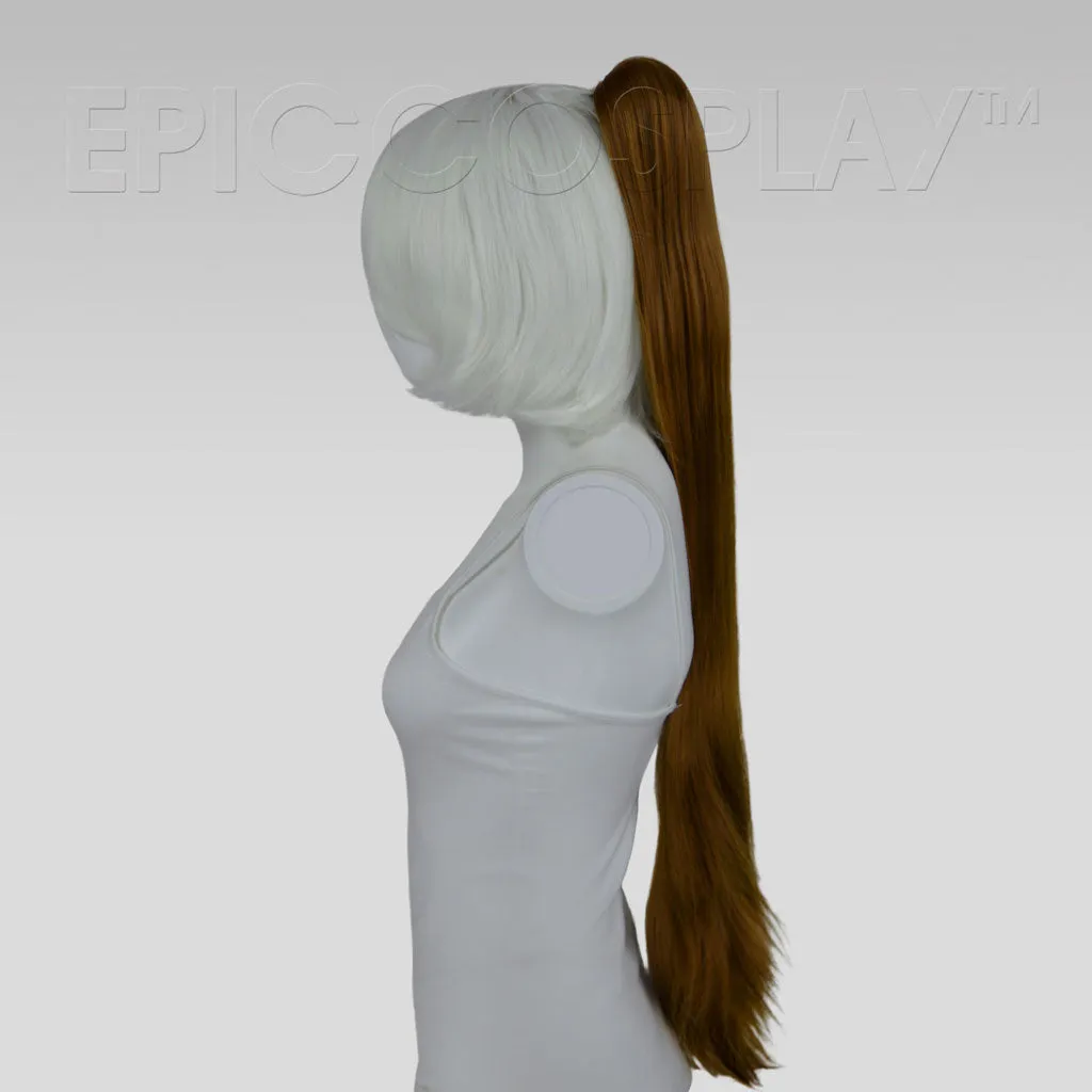 35" Light Brown Straight Ponytail Clipon