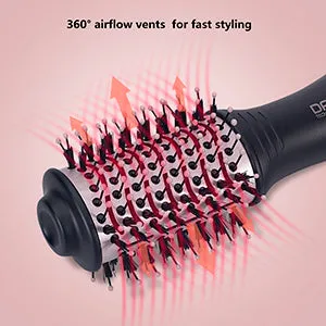 4 in 1 one Step hot air Brush Blow Dryer & Styler,2 inch Lightweight Hair Dryer Brush Rose gold