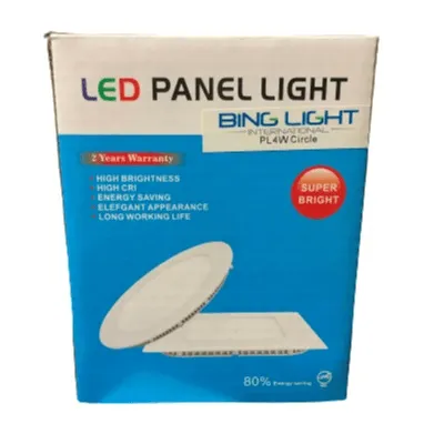 4w Round Led Panel Light 6000k Bing Light -  Clearance Sale