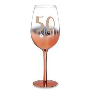 50 Rose Gold Ombre Wine Glass - 430ml