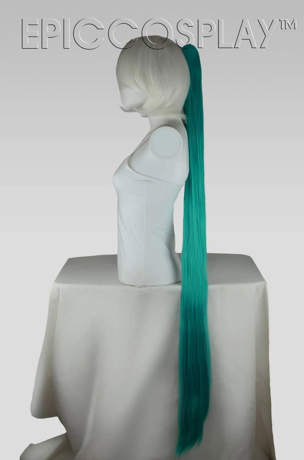 50" Straight Ponytail Clipon - Vocaloid Green