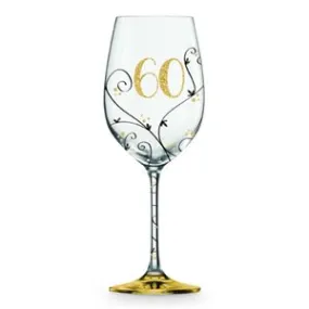 60 Black/Gold Vine Wine Glass