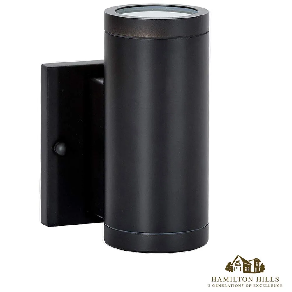 6" Up Or Downward Black Mini Outdoor Cylinder Led Wall Light Exterior Outside Lighting