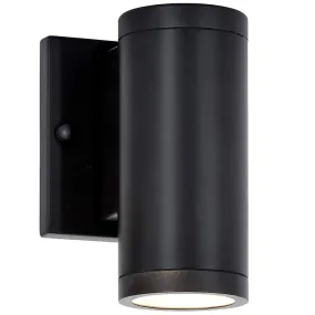 6" Up Or Downward Black Mini Outdoor Cylinder Led Wall Light Exterior Outside Lighting