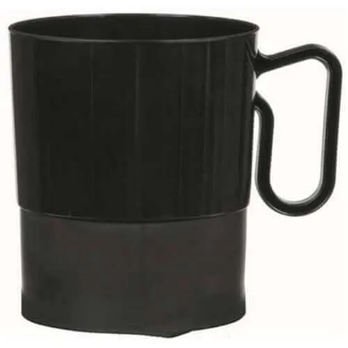 8oz Black Plastic Coffee Cups (20pcs)