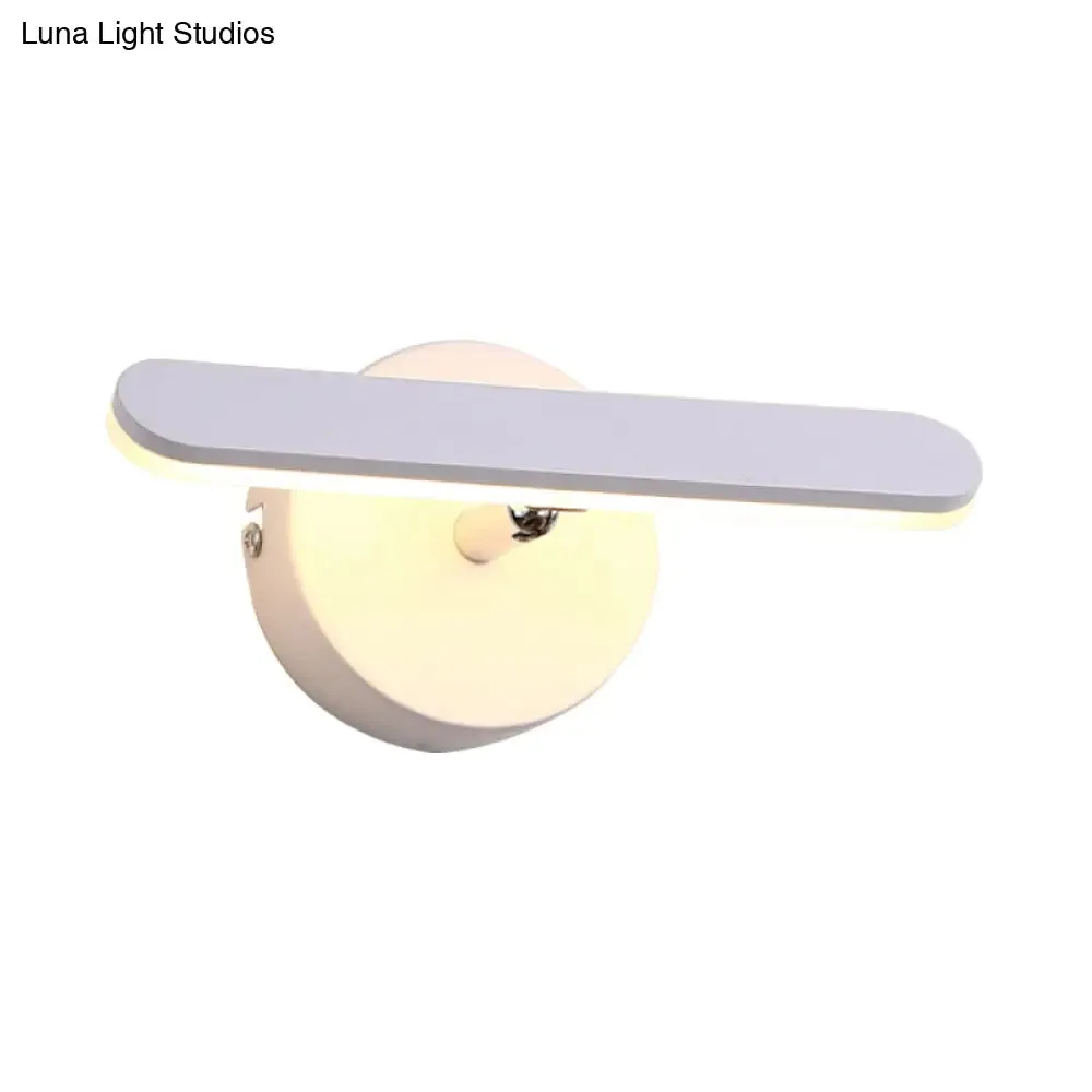 Adjustable LED Wall Sconce in White for Bedside, Simple Style Metal Lighting