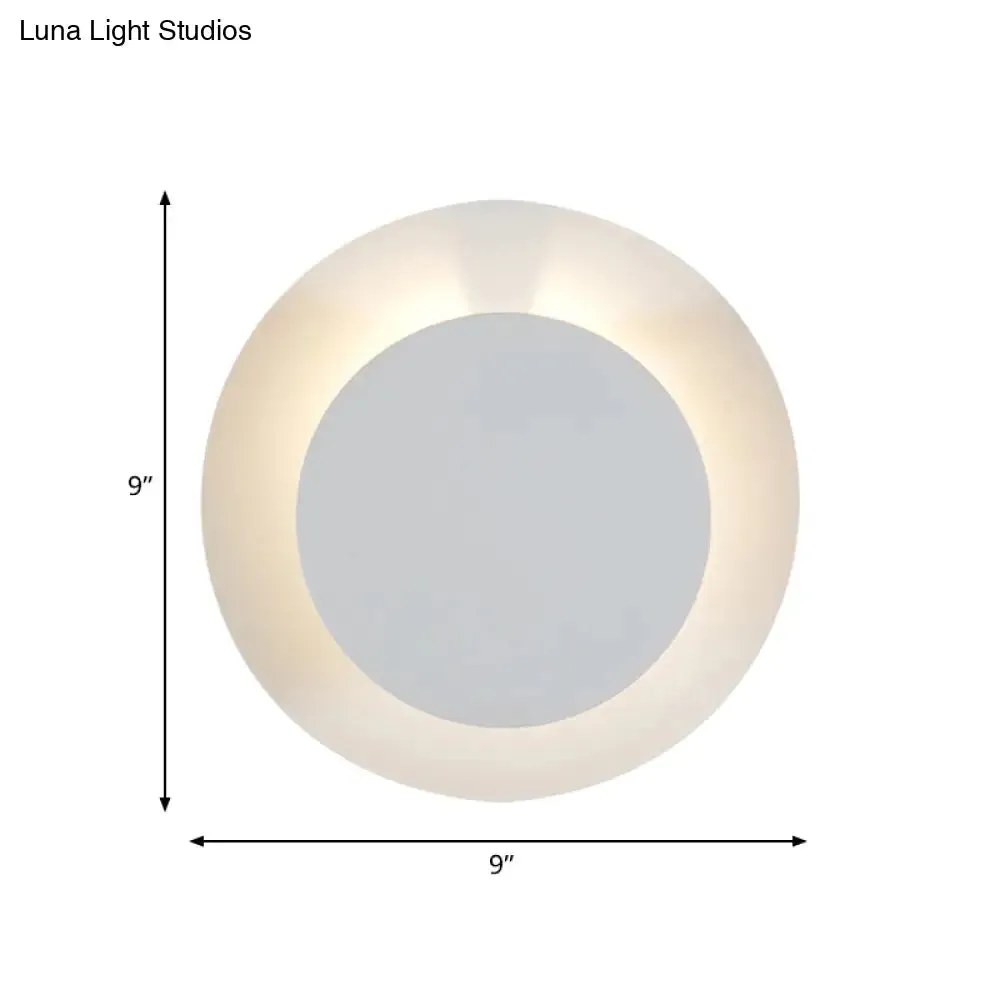 Adjustable Minimalist LED Metallic Disc Wall Sconce Lamp - White Wall Mount Light Fixture