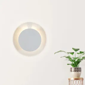 Adjustable Minimalist LED Metallic Disc Wall Sconce Lamp - White Wall Mount Light Fixture