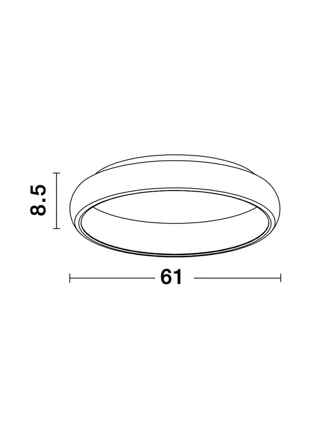 ALB Sandy Black Aluminium & Acrylic Dimmable Inner Light Ring Flush Medium - ID 10386