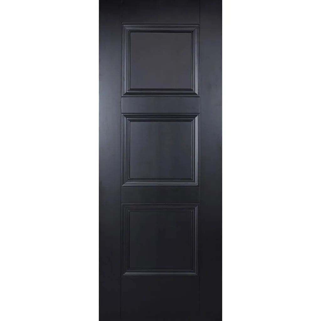 Amsterdam 3 Panel Black Primed Fire Internal Door Pair - 1/2 Hour Fire Rated