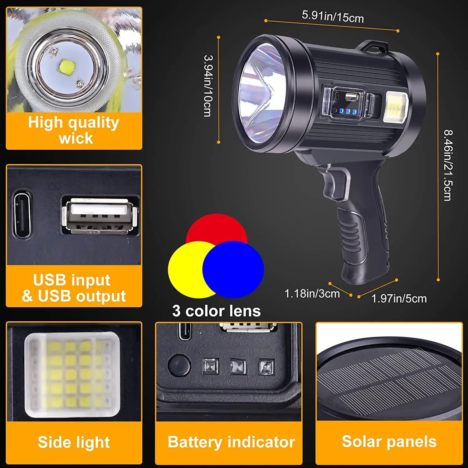 ANDOWL HIGH INTENSITY SEARCHLIGHT - Q-ST113