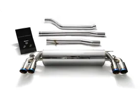 ARMYTRIX Stainless Steel Valvetronic Catback Exhaust System Quad Blue Coated Tips BMW 540i G30 | G31 2017-2021