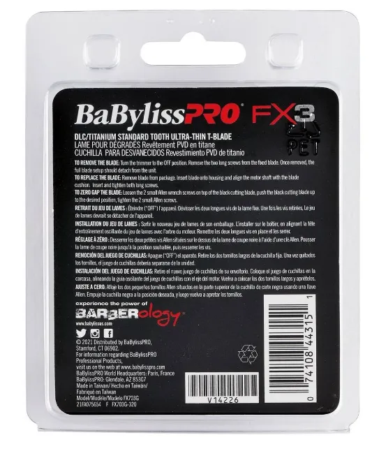 BaByliss FX703G FX3 Standard Tooth Ultra-Thin T-Blade Fits FXX3T Trimmer