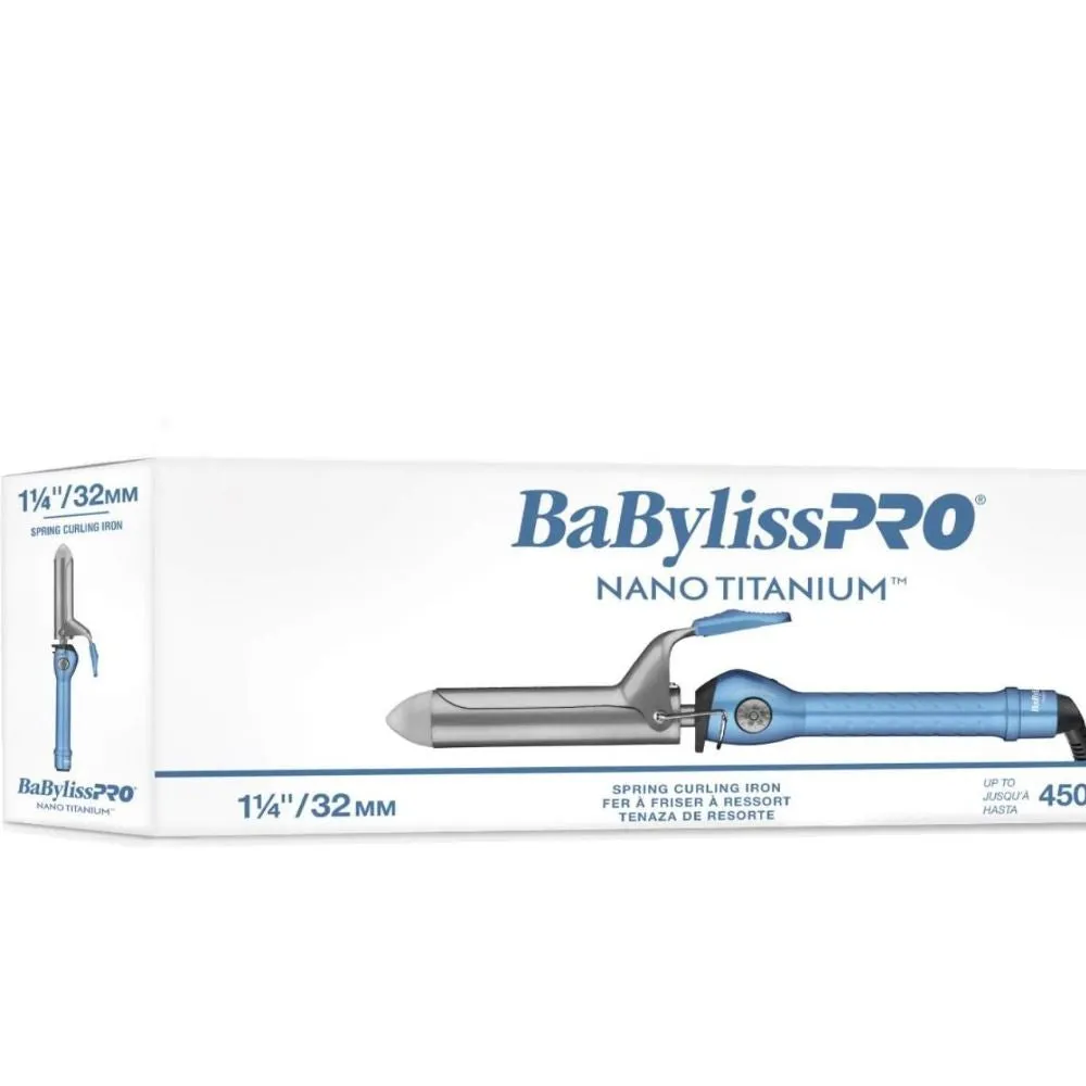 BaByliss PRO Nano Titanium 1 1/4" Spring Curling Iron Item No. BNT125S