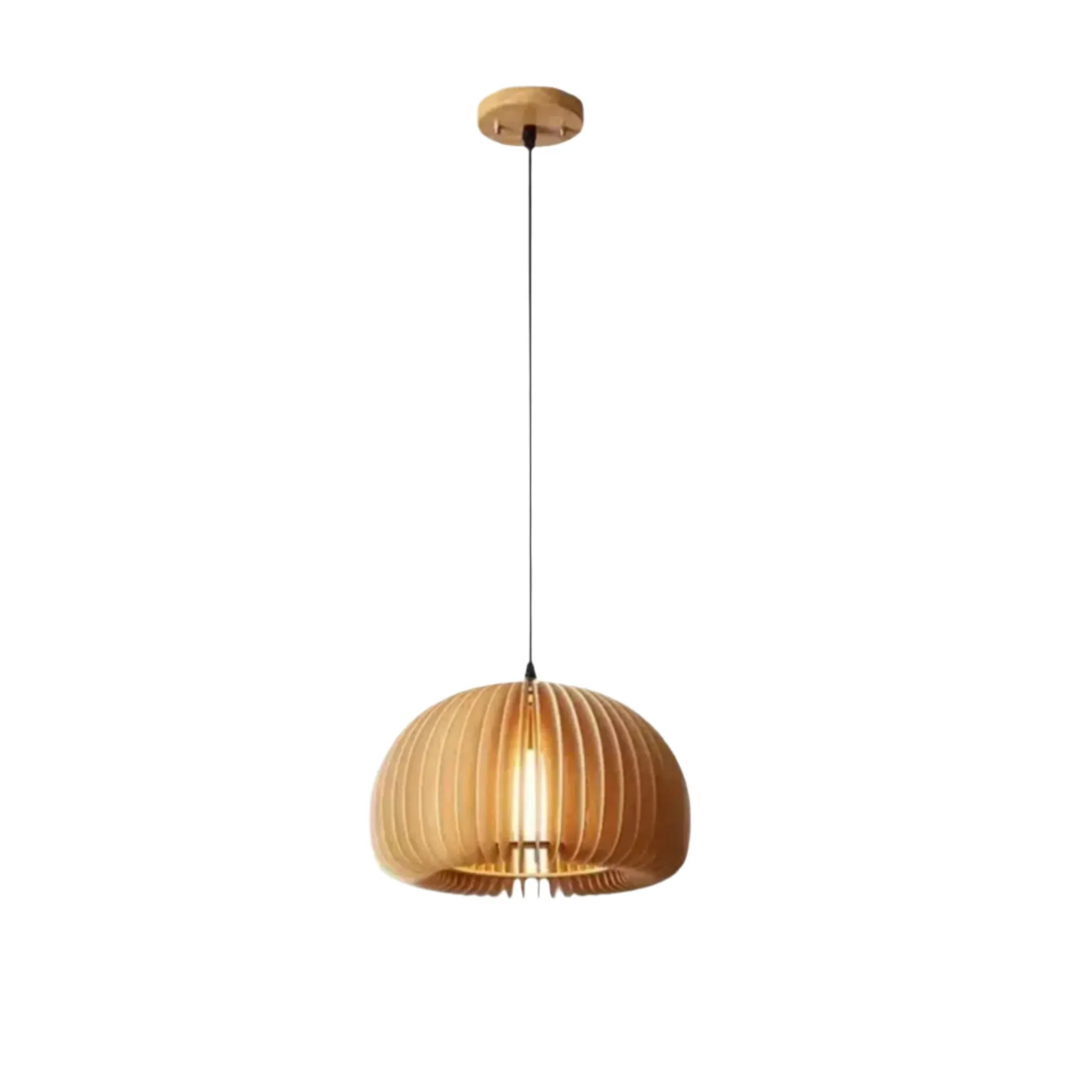 Bamboo Hanging Lamp | Hand-Knit Pendant Light for Dining & Living Spaces