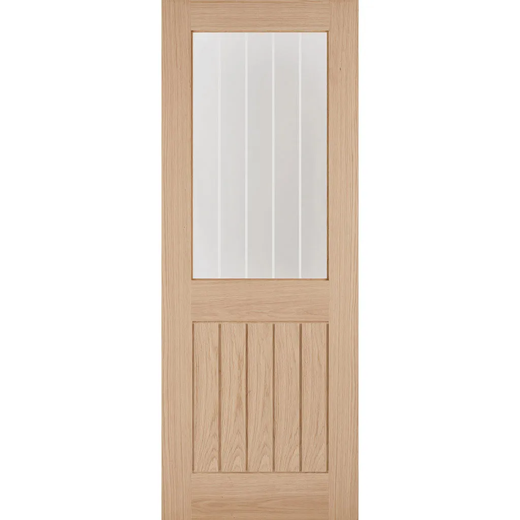 Belize Oak Absolute Evokit Single Pocket Doors - Silkscreen Etched Clear Glass - Unfinished