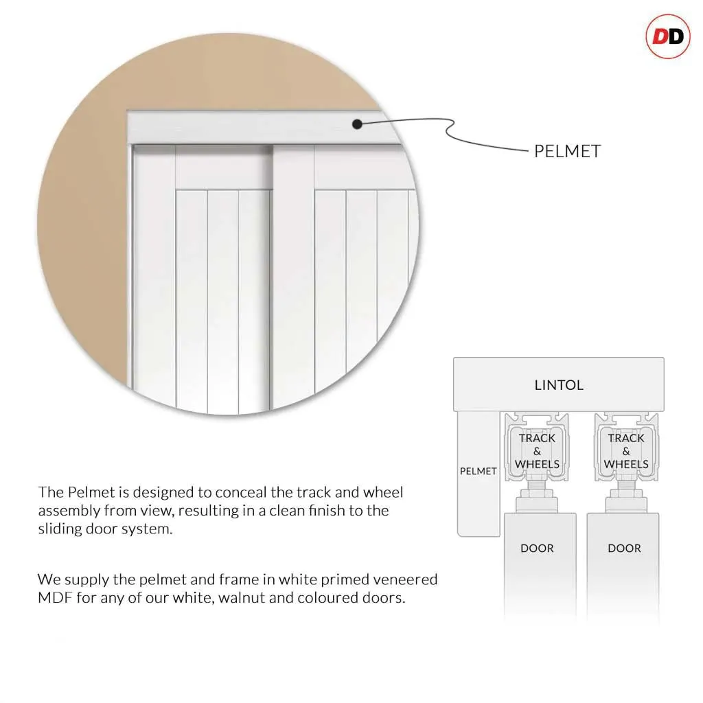 Bespoke Altino Glazed 2 Door Maximal Wardrobe and Frame Kit - White Primed - White Primed