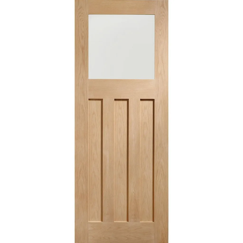 Bespoke DX 1930's Oak Glazed Double Frameless Pocket Door - Prefinished