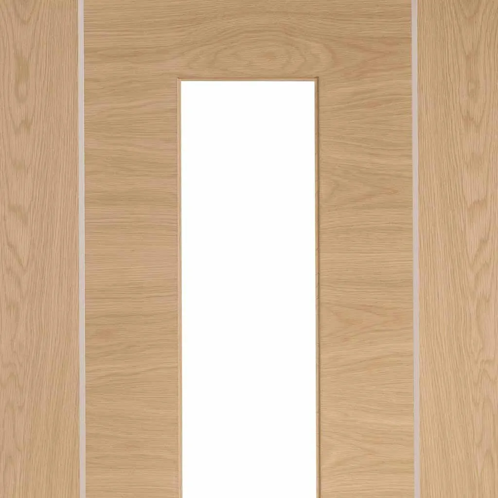 Bespoke Forli Oak Glazed 2 Door Maximal Wardrobe and Frame Kit - Aluminium Inlay - Prefinished