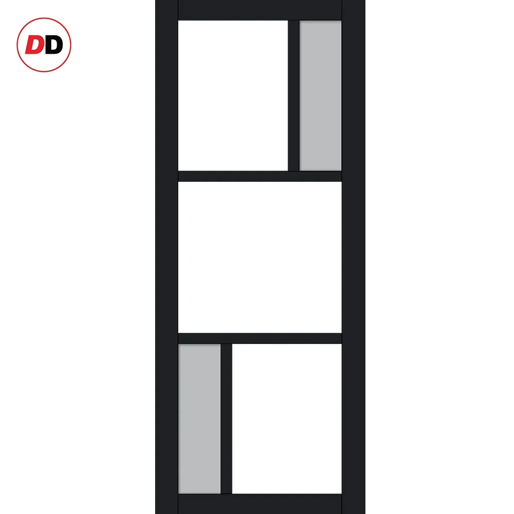 Bespoke Handmade Eco-Urban® Arran 5 Pane Single Absolute Evokit Pocket Door DD6432G Clear Glass(2 FROSTED PANES) - Colour Options