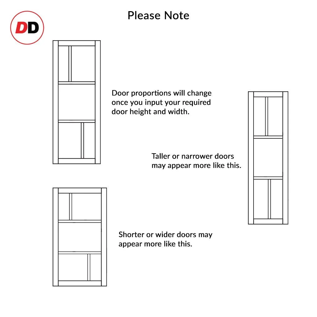 Bespoke Handmade Eco-Urban® Arran 5 Pane Single Absolute Evokit Pocket Door DD6432G Clear Glass(2 FROSTED PANES) - Colour Options