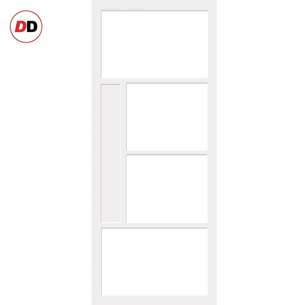 Bespoke Handmade Eco-Urban® Boston 4 Pane Double Evokit Pocket Door DD6311SG - Frosted Glass - Colour Options