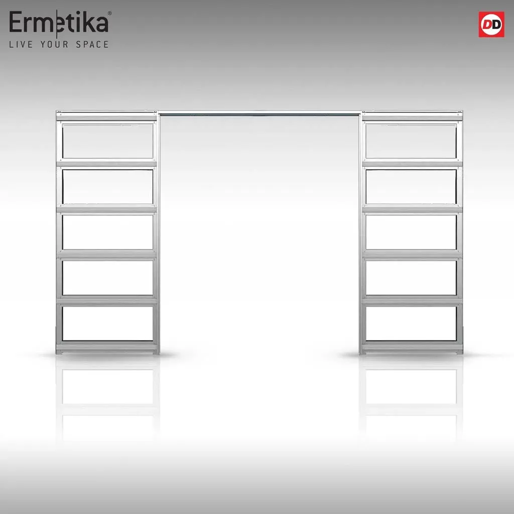 Bespoke Handmade Eco-Urban® Boston 4 Pane Double Evokit Pocket Door DD6311SG - Frosted Glass - Colour Options