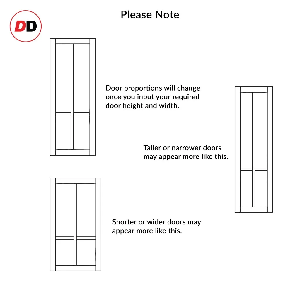 Bespoke Handmade Eco-Urban® Bronx 4 Pane Single Evokit Pocket Door DD6315G - Clear Glass - Colour Options