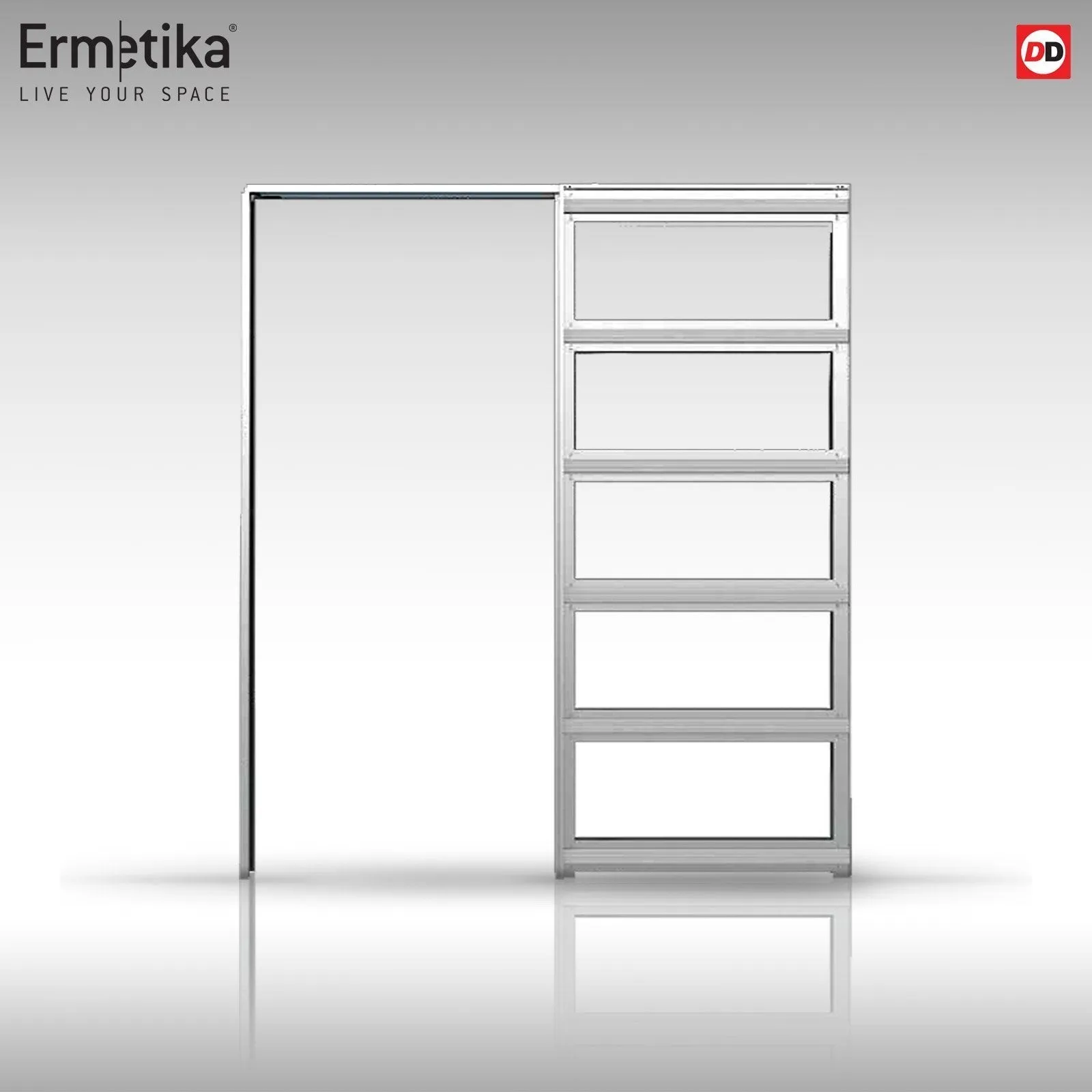 Bespoke Handmade Eco-Urban® Bronx 4 Panel Single Absolute Evokit Pocket Door DD6315 - Colour Options