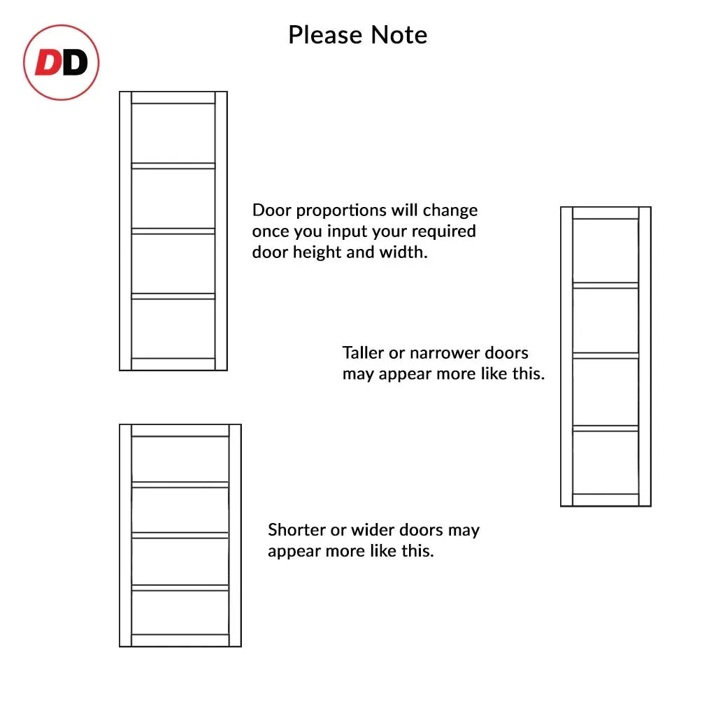 Bespoke Handmade Eco-Urban® Brooklyn 4 Pane Double Absolute Evokit Pocket Door DD6308SG - Frosted Glass - Colour Options