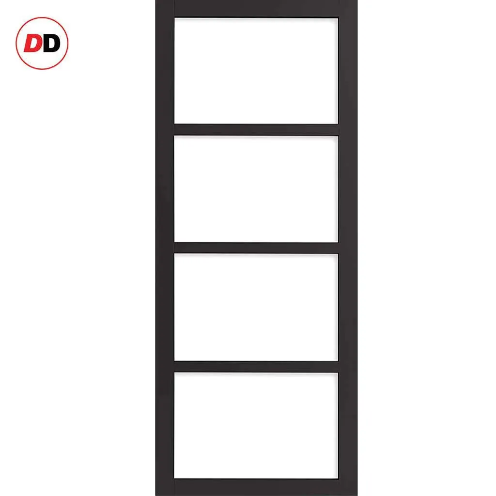 Bespoke Handmade Eco-Urban® Brooklyn 4 Pane Double Absolute Evokit Pocket Door DD6308SG - Frosted Glass - Colour Options