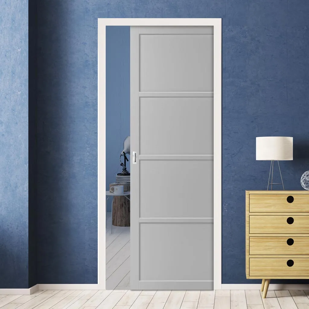 Bespoke Handmade Eco-Urban® Brooklyn 4 Panel Single Evokit Pocket Door DD6307 - Colour Options