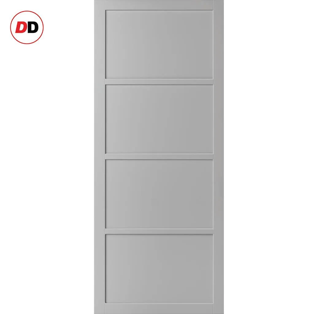 Bespoke Handmade Eco-Urban® Brooklyn 4 Panel Single Evokit Pocket Door DD6307 - Colour Options