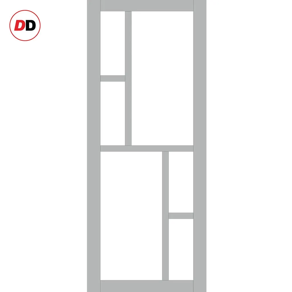 Bespoke Handmade Eco-Urban® Cairo 6 Pane Double Evokit Pocket Door DD6419G Clear Glass - Colour Options