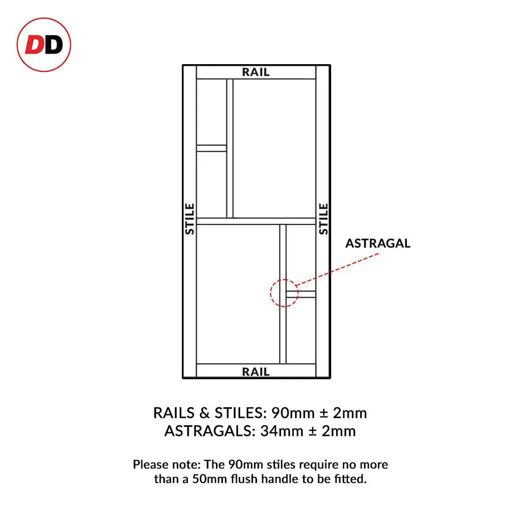 Bespoke Handmade Eco-Urban® Cairo 6 Pane Double Evokit Pocket Door DD6419G Clear Glass - Colour Options