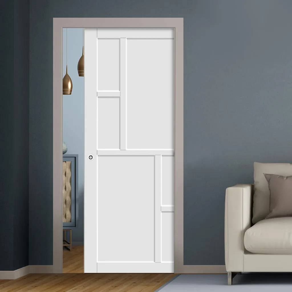 Bespoke Handmade Eco-Urban® Cairo 6 Panel Single Evokit Pocket Door DD6419 - Colour Options