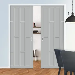 Bespoke Handmade Eco-Urban® Caledonia 10 Panel Double Evokit Pocket Door DD6433 - Colour Options