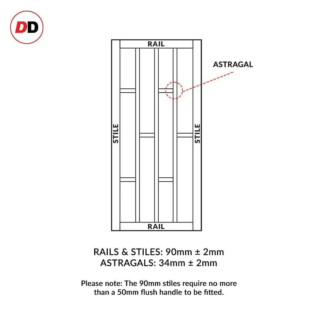 Bespoke Handmade Eco-Urban® Caledonia 10 Panel Single Absolute Evokit Pocket Door DD6433 - Colour Options