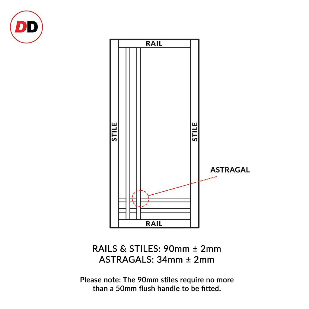 Bespoke Handmade Eco-Urban® Irvine 9 Panel Single Absolute Evokit Pocket Door DD6434 - Colour Options