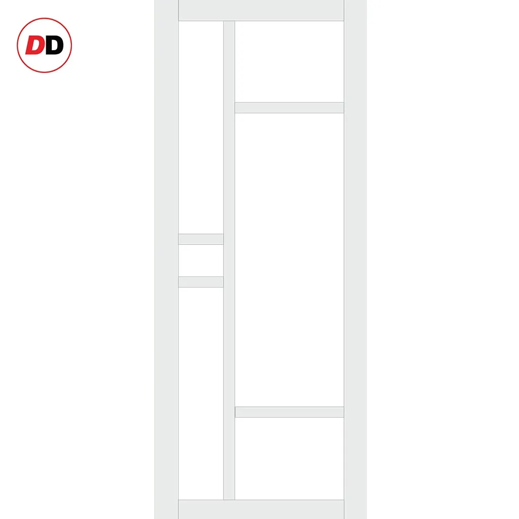 Bespoke Handmade Eco-Urban® Isla 6 Pane Double Absolute Evokit Pocket Door DD6429SG Frosted Glass - Colour Options