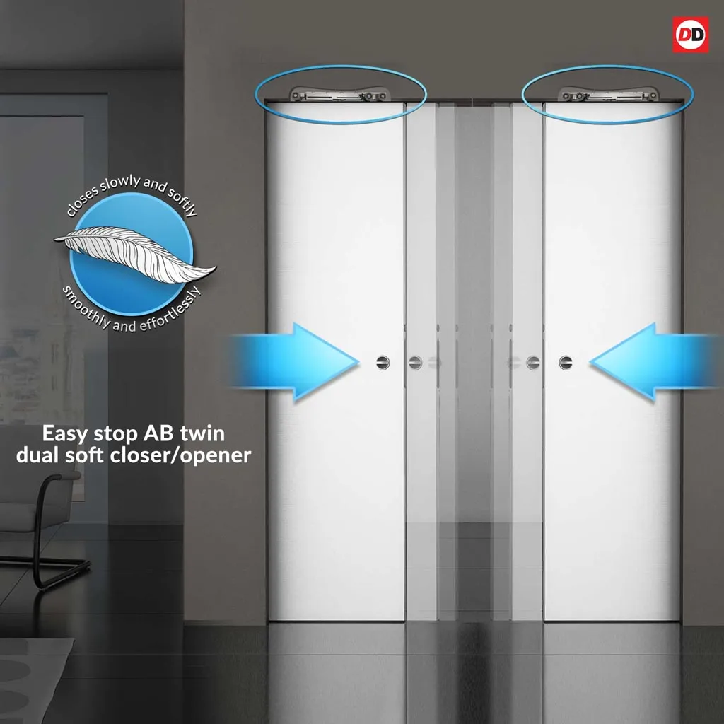 Bespoke Handmade Eco-Urban® Kochi 8 Pane Double Absolute Evokit Pocket Door DD6415SG Frosted Glass - Colour Options